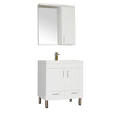 Ripley 30" Single Modern Bathroom Vanity Set in White with Mirror