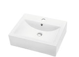 Dawn? Vessel Above-Counter Rectangle Ceramic Art Basin with Single Hole for Faucet and Overflow