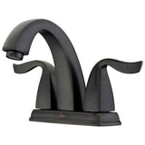 Dawn? 2-hole, 2-handle centerset lavatory faucet for 4" centers, Dark Brown Finished (Standard pull-up drain with lift rod D90 0010DBR included)