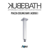 Aqua Piazza by KubeBath 6" Long Shower Head Ceiling Bar