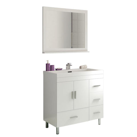 Ripley 30" Single Modern Bathroom Vanity Set White with Mirror