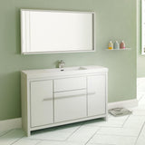 Ripley 48" Single Modern Bathroom Vanity Set in White with Mirror