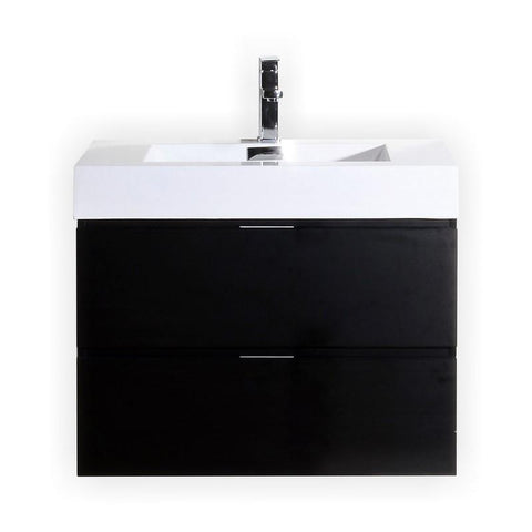 Bliss 36" Black Wall Mount Modern Bathroom Vanity