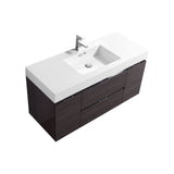 Bliss 48" High Gloss Gray Oak Wall Mount Modern Bathroom Vanity