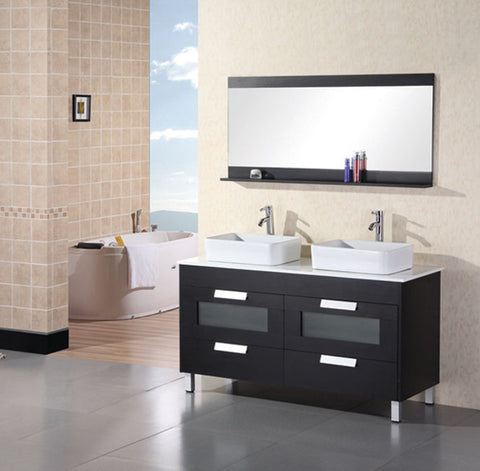 Francesca 55" Double Sink Vanity Set in Espresso