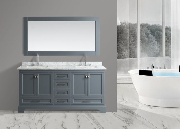 Omega 72" Double Sink Vanity in Gray