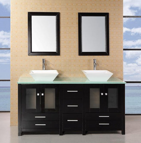 Arlington 61" Double Sink Vanity Set in Espresso