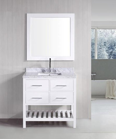 London 36" Single Sink Vanity Set in White