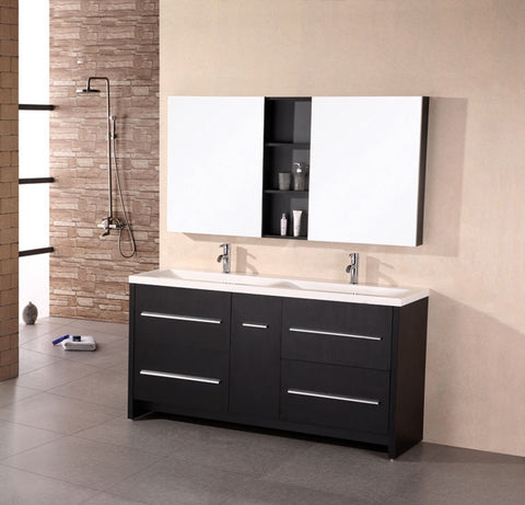 Perfecta 63? Double Sink Vanity Set in Espresso