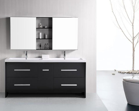 Perfecta 72' Double Sink Vanity Set in Espresso