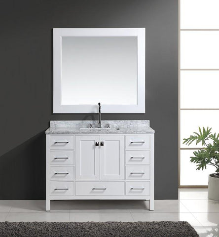 London 48" Single Sink Vanity Set in White Finish