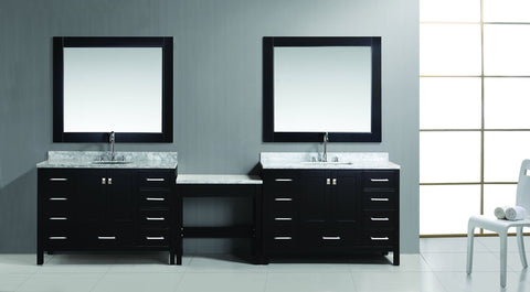 Two London 48" Single Sink Van Set in Espresso Finish w/ One Make-up table