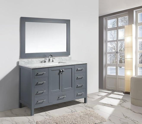 London 54" Single Sink Vanity Set in Gray Finish
