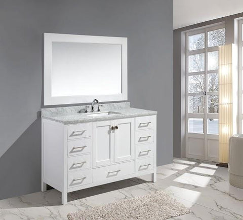 London 54" Single Sink Vanity Set in white Finish