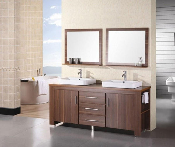 Washington 72" Double Sink Vanity Set in Toffee