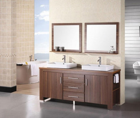 Washington 72" Double Sink Vanity Set in Toffee