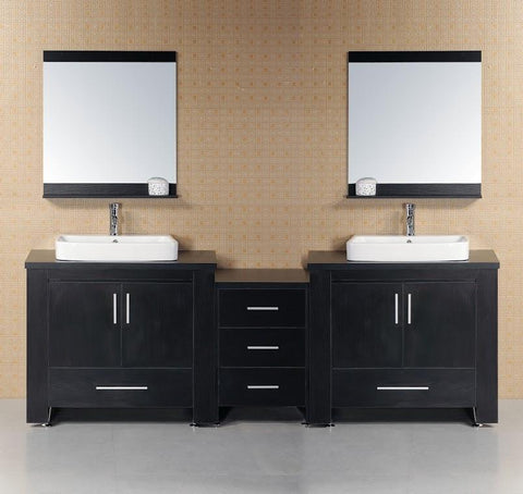Washington 96" Double Sink Vanity Set in Espresso