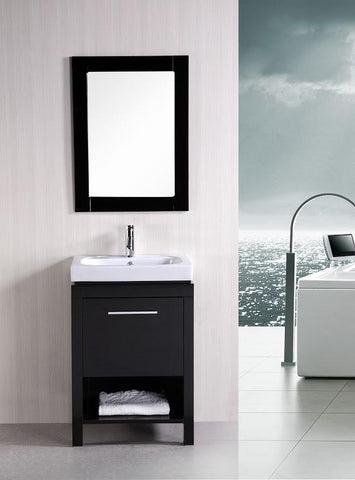New York 24" Single Sink Vanity Set in Espresso