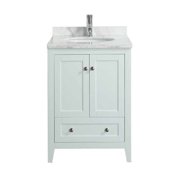 Eviva Lime? 24" Bathroom Vanity White with White Marble Carrera Top