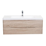 Eviva Smile? 48" White Oak Modern Bathroom Vanity Set with Integrated White Acrylic Single Sink Wall Mount