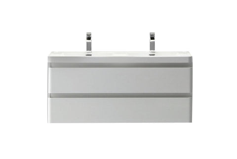 Eviva Glazzy? 48" Wall Mount Modern Bathroom Vanity with Double Sink (High Glossy White)