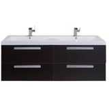 Eviva Largo? 57" Wenge Modern Bathroom Vanity Set with Integrated White Acrylic Double Sink