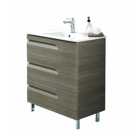Eviva Vitta 24" Ash Modern Bathroom Vanity with White Integrated Porcelain Sink