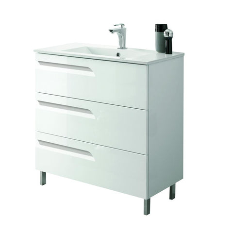 Eviva Vitta 24" White Modern Bathroom Vanity with White Integrated Porcelain Sink 