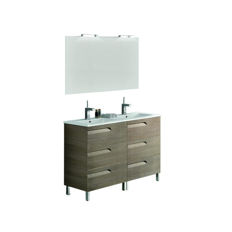 Eviva Vitta 48" Ash Modern Bathroom Vanity with White Integrated Porcelain Sink