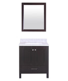 Eviva Aberdeen 30 Transitional Espresso Bathroom Vanity with White Carrera Countertop