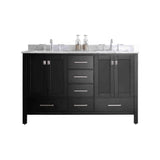 Eviva Aberdeen 60 Transitional Espresso Bathroom Vanity with White Carrera Countertop