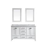 Eviva Aberdeen 60 Transitional White Bathroom Vanity with White Carrera Countertop