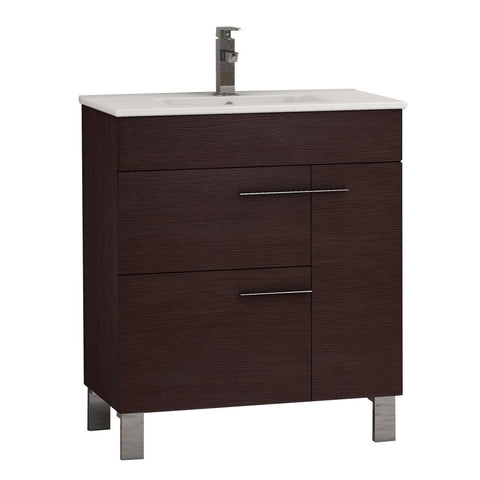 Eviva Cup? 24" Wenge (Dark Brown) Modern Bathroom Vanity with White Integrated Porcelain Sink 