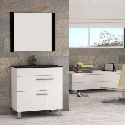 Eviva Cup? 31.5" White Modern Bathroom Vanity with White Integrated Porcelain Sink 