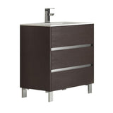 Eviva Escorpio? 32" Wenge Modern Bathroom Vanity  Wall Mount with White Integrated Porcelain Sink