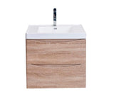 Eviva Smile? 24" White Oak Wall Mount Modern Bathroom Vanity Set with Integrated White Acrylic Sink