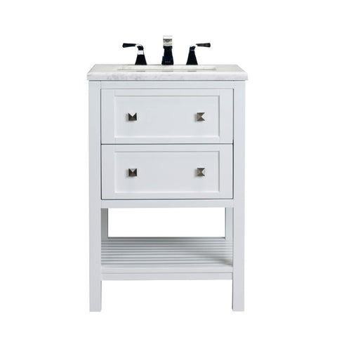 Eviva Natalie F.? 24" White Bathroom Vanity with White Jazz Marble Counter-top & White Undermount Porcelain Sink