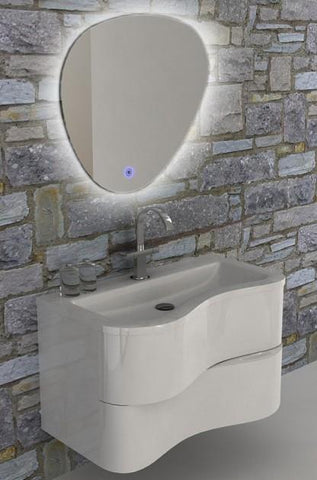 Eviva Touch 36" White Wall Mount Modern Bathroom Vanity with White Integrated Acrylic Sink