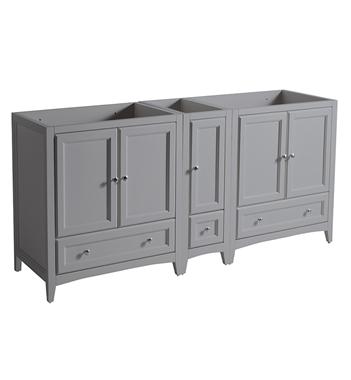 Fresca Oxford 71" Gray Traditional Double Sink Bathroom Cabinets