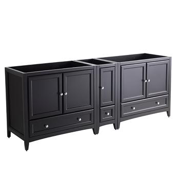 Fresca Oxford 83"-84" Espresso Traditional Double Sink Bathroom Cabinets