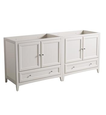 Fresca Oxford 71"-72" Antique White Traditional Double Sink Bathroom Cabinets