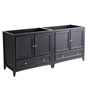 Fresca Oxford 71"-72" Espresso Traditional Double Sink Bathroom Cabinets