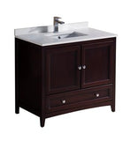 Fresca Oxford 36" Mahogany Traditional Bathroom Cabinet w/ Top & Sink