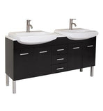 Fresca Vetta 60" Espresso Modern Double Sink Bathroom Vanity w/ Sinks