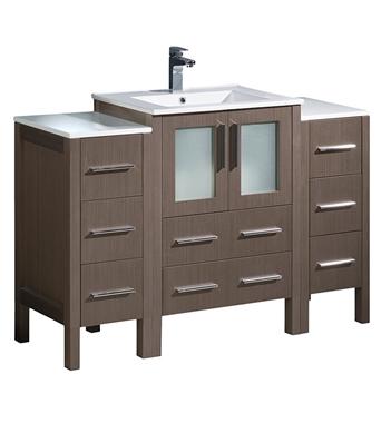 Fresca Torino 48" Gray Oak Modern Bathroom Cabinets w/ Integrated Sink
