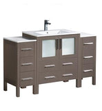 Fresca Torino 54" Gray Oak Modern Bathroom Cabinets w/ Integrated Sink