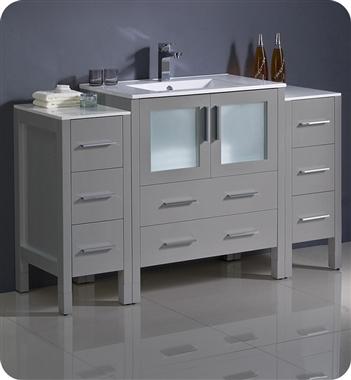 Fresca Torino 54" Gray Modern Bathroom Cabinets w/ Integrated Sink