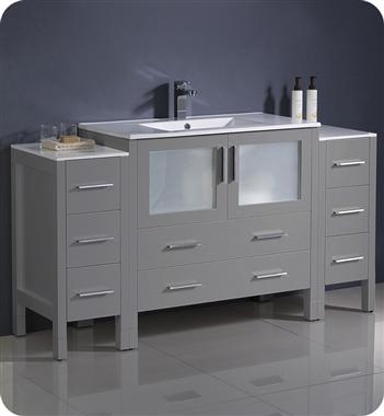 Fresca Torino 60" Gray Modern Bathroom Cabinets w/ Integrated Sink