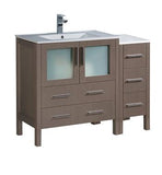 Fresca Torino 42" Gray Oak Modern Bathroom Cabinets w/ Integrated Sink