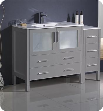 Fresca Torino 48" Gray Modern Bathroom Cabinets w/ Integrated Sink